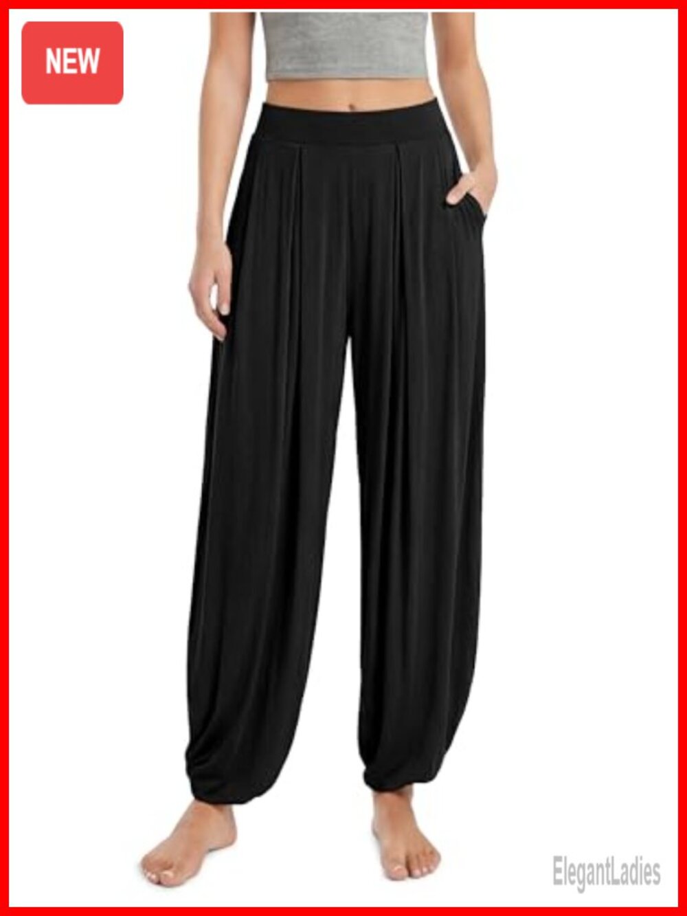 Wide Leg Pants with Pockets Lightweight Lounge Pajama Palazzo Harem